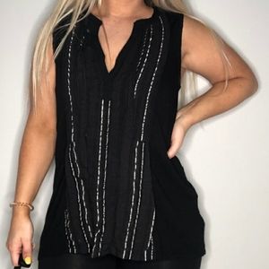 Anthropologie Deletta Black and Silver Tunic | L